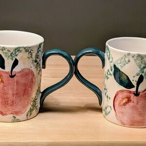 Artistic Apple Design Mugs - Set of 2